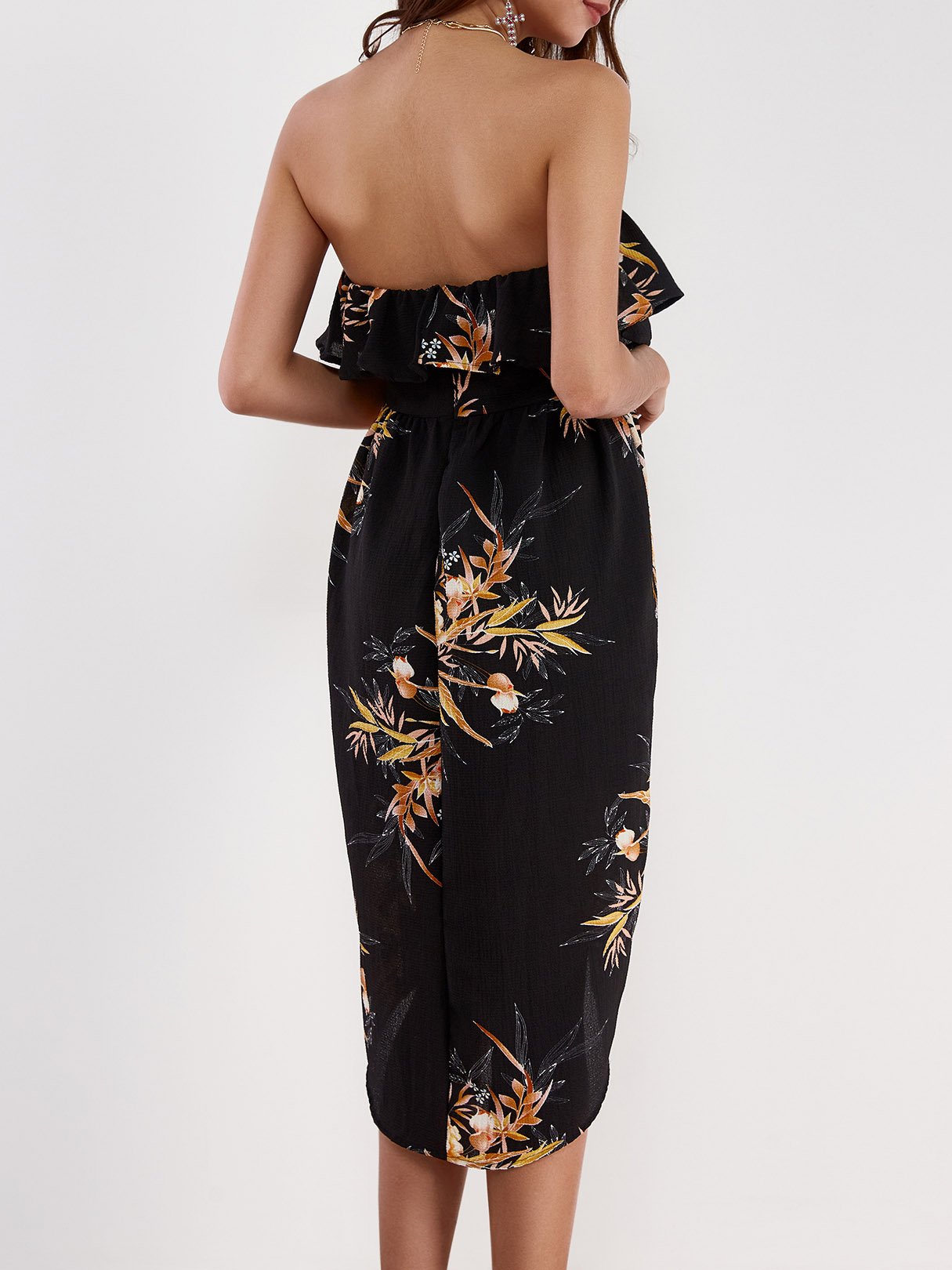 NEW FEELING Womens Black Floral Dresses