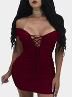 OEM ODM Ladies Burgundy Mini Dresses