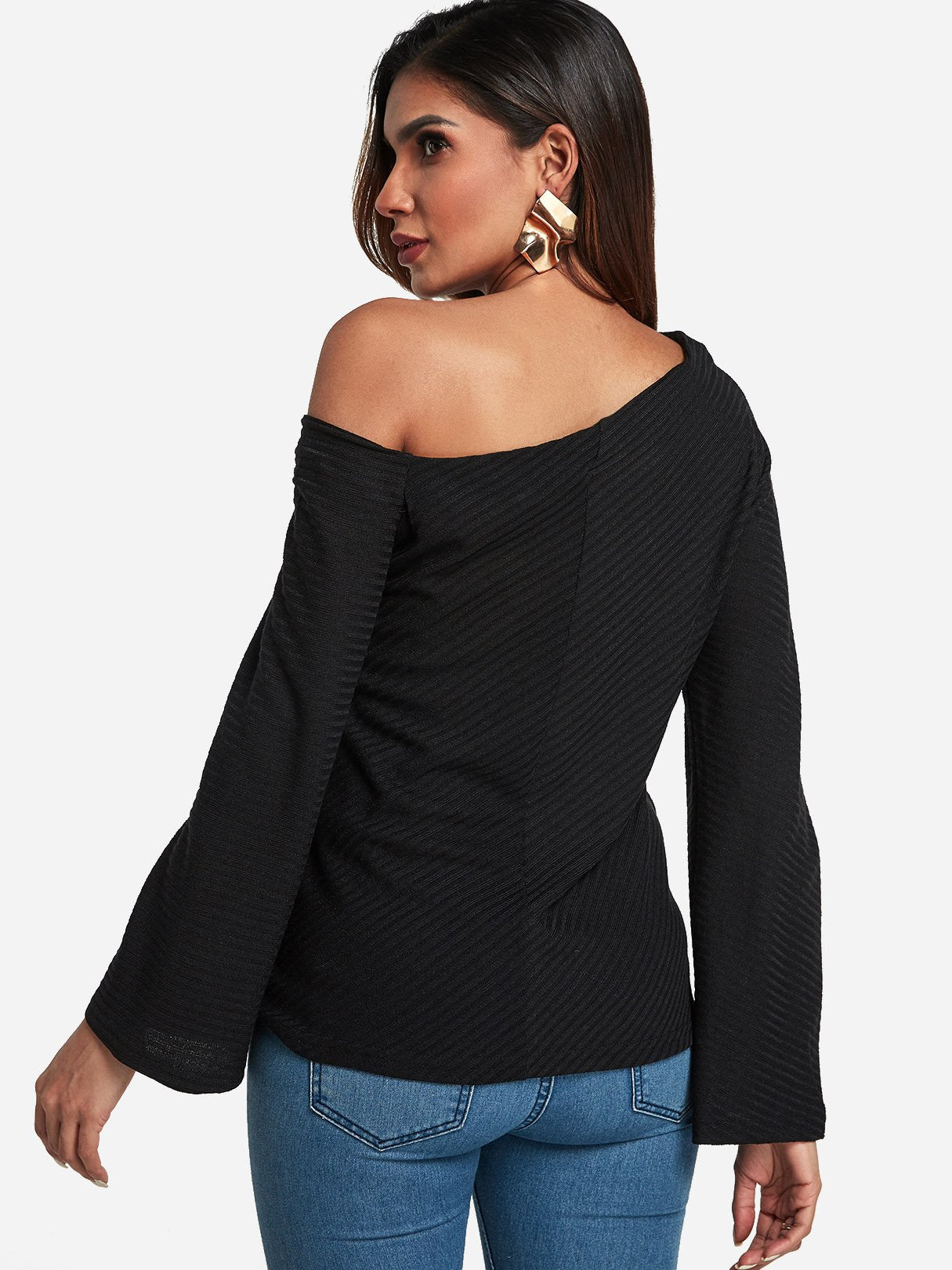 NEW FEELING Womens Black T-Shirts