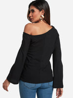 NEW FEELING Womens Black T-Shirts