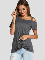 Wholesale One Shoulder Short Sleeve Blouses