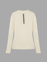 Wholesale Perkins Collar Long Sleeve Beige Top