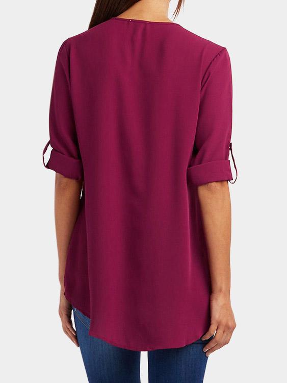 NEW FEELING Womens Burgundy Blouses