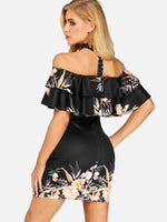 NEW FEELING Womens Black Floral Dresses