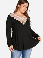 OEM Ladies Black Plus Size Tops
