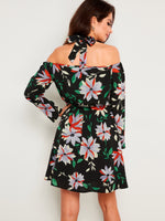 NEW FEELING Womens Black Floral Dresses