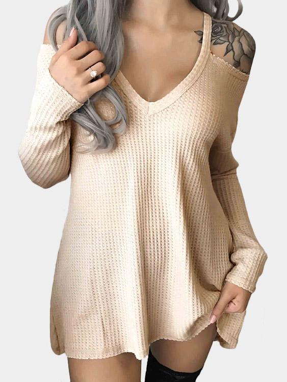 NEW FEELING Womens Beige T-Shirts