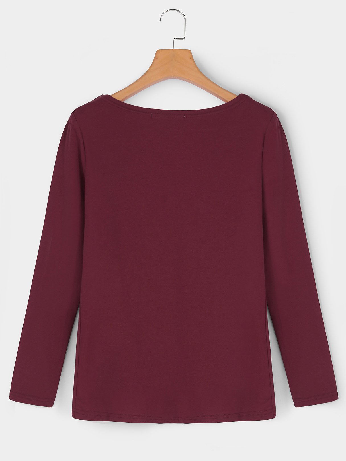 NEW FEELING Womens Burgundy T-Shirts