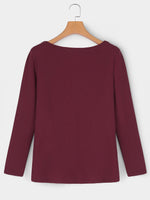 NEW FEELING Womens Burgundy T-Shirts
