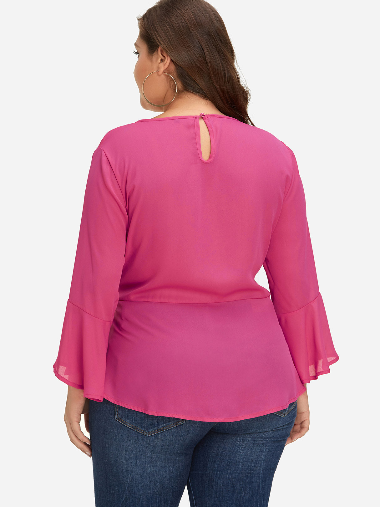NEW FEELING Womens Rose Plus Size Tops