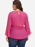 NEW FEELING Womens Rose Plus Size Tops