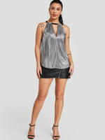 NEW FEELING Womens Silver Camis