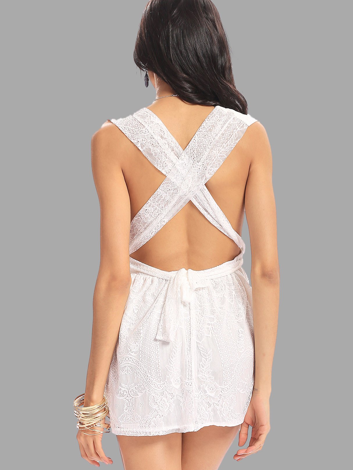 NEW FEELING Womens White Mini Dresses