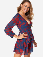OEM Ladies Navy Floral Dresses