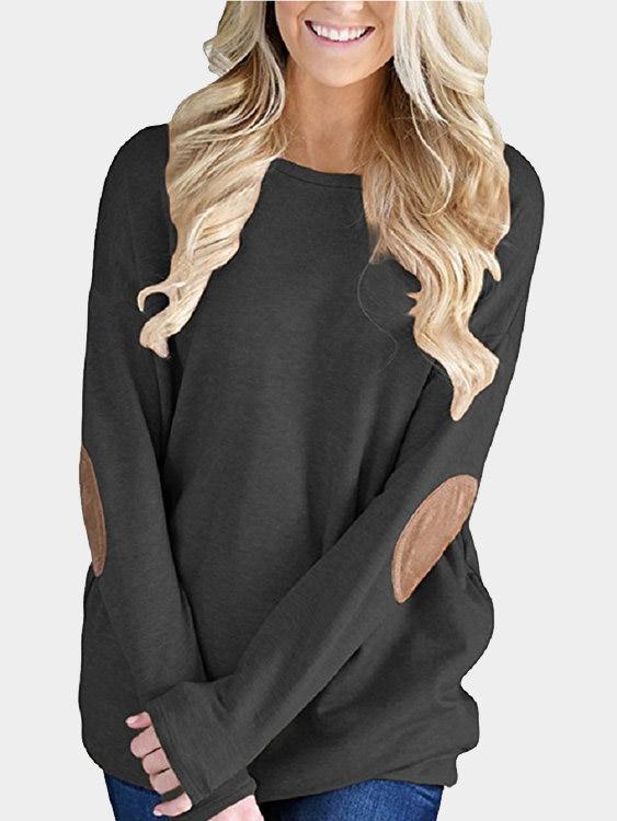 Wholesale Round Neck Plain Long Sleeve Top