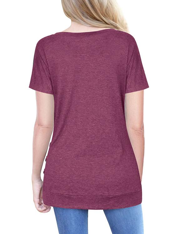 NEW FEELING Womens Purple T-Shirts