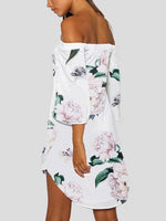 NEW FEELING Womens White Floral Dresses