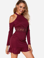 OEM Ladies Burgundy Sexy Dresses