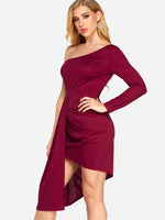 OEM Ladies Burgundy Sexy Dresses