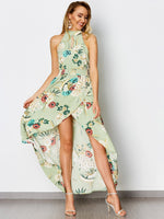 OEM Ladies Green Floral Dresses