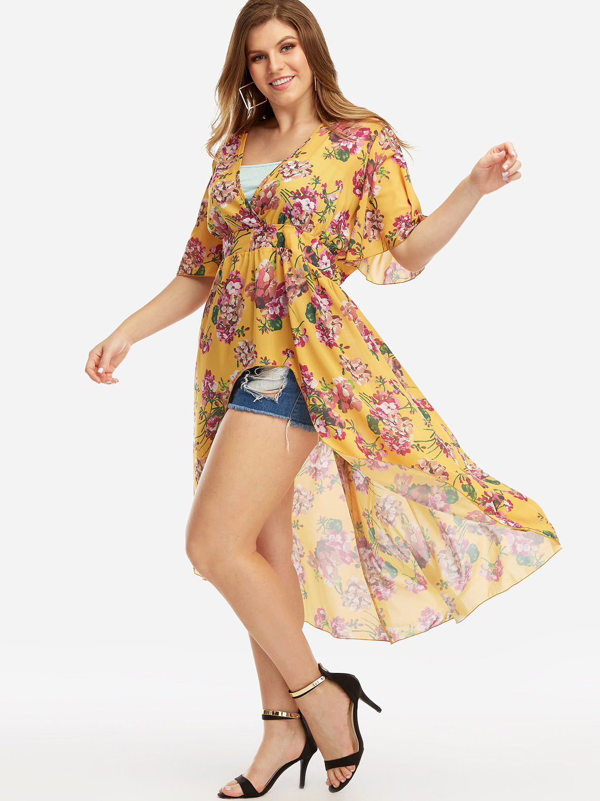 OEM Ladies Yellow Plus Size Tops