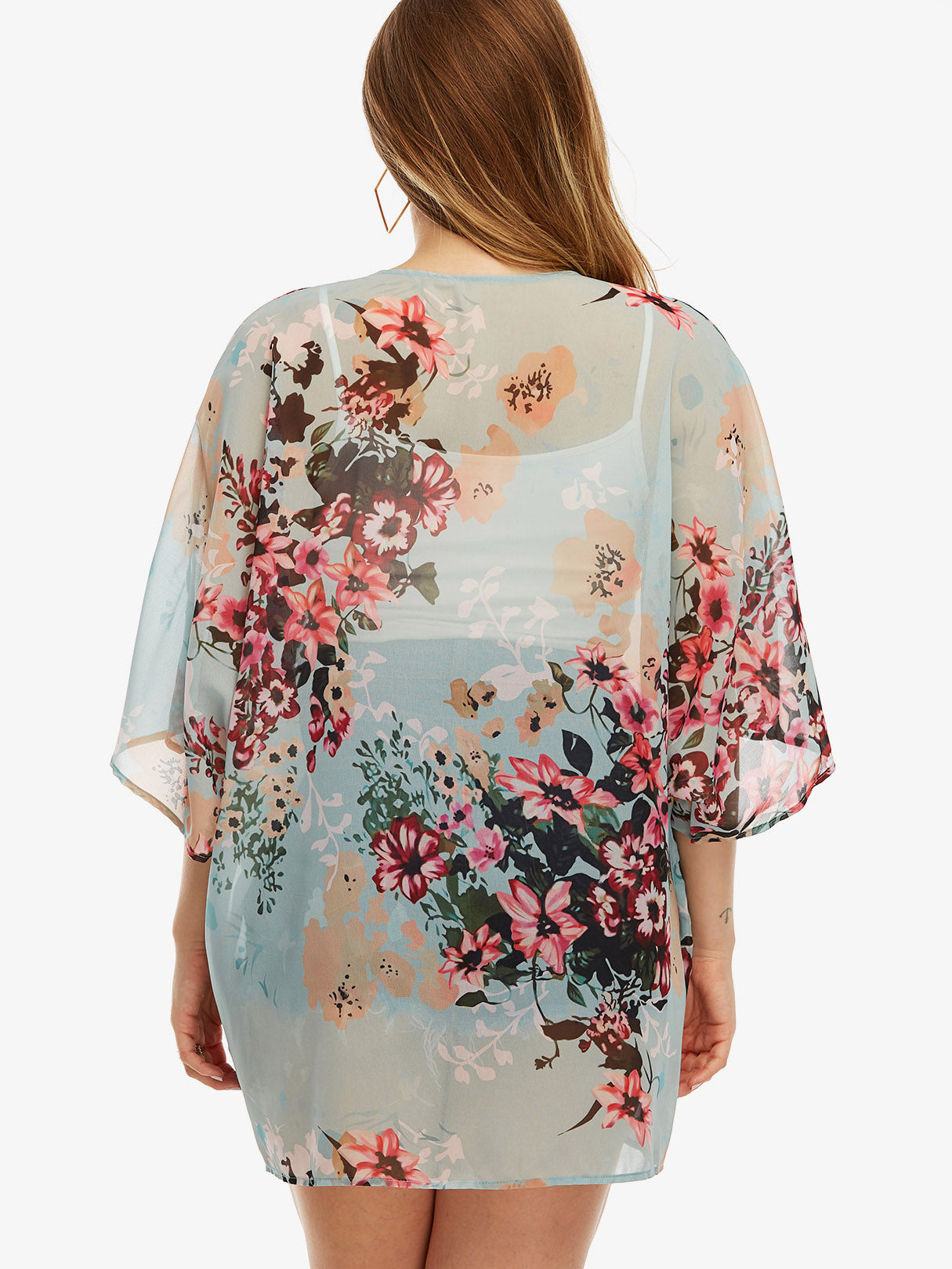 NEW FEELING Womens Floral Plus Size Tops