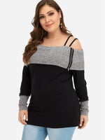OEM Ladies Color Block Plus Size Tops