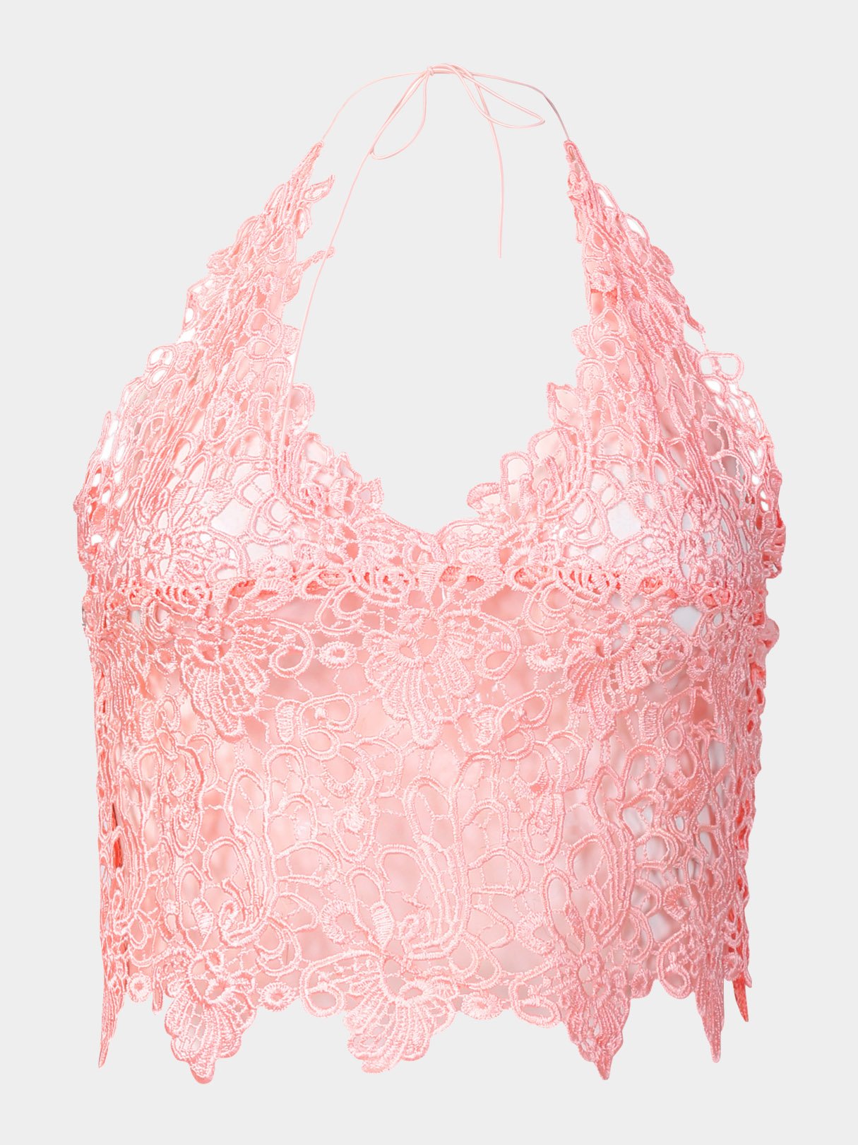 Wholesale Halter Lace Sleeveless Pink Camis