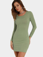 NEW FEELING Womens Army Green Mini Dresses