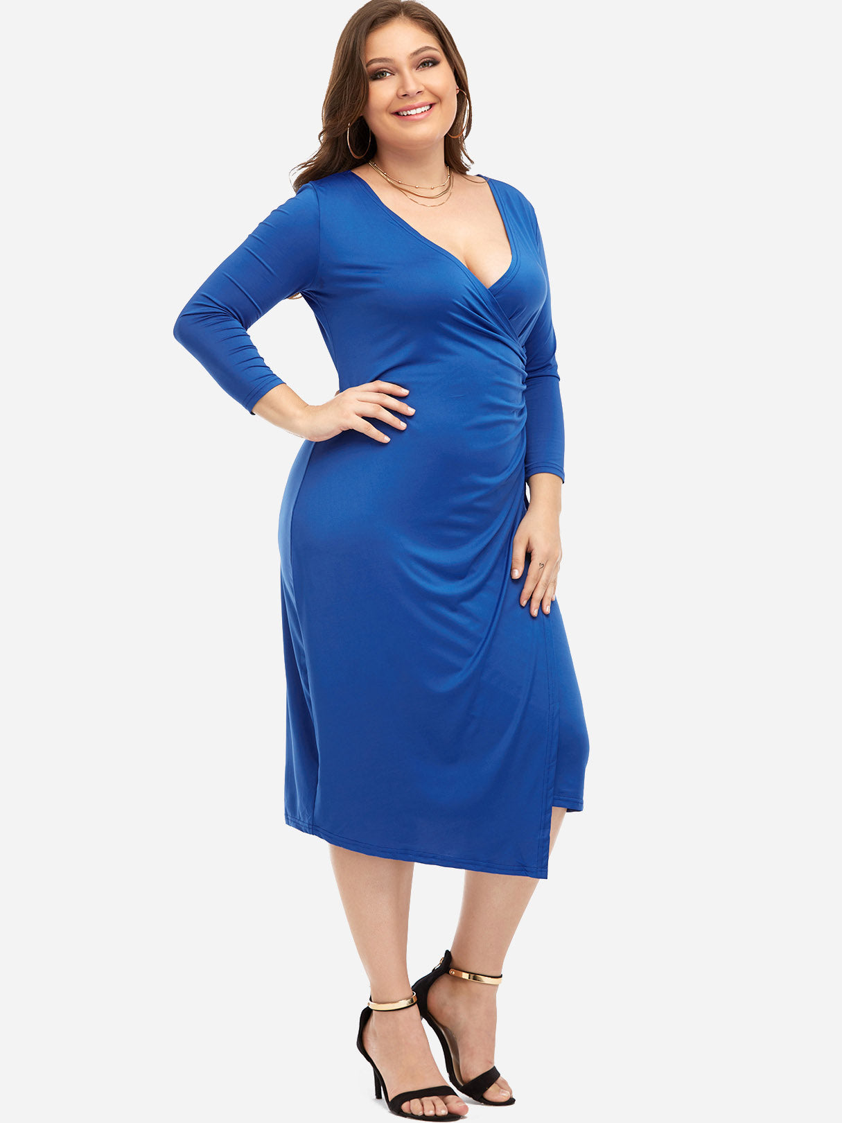 OEM Ladies Blue Plus Size Dresses