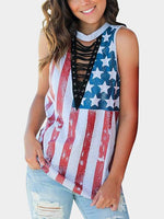 Wholesale Round Neck Stripe Star Sleeveless Tank Top