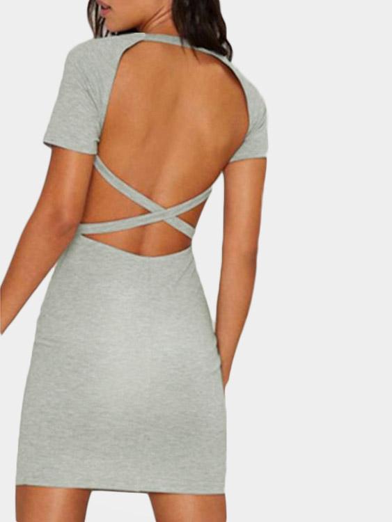NEW FEELING Womens Gray Mini Dresses