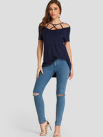 NEW FEELING Womens Navy T-Shirts