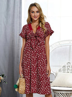 NEW FEELING Womens Burgundy Floral Dresses