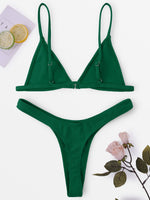 NEW FEELING Womens Green Bikinis