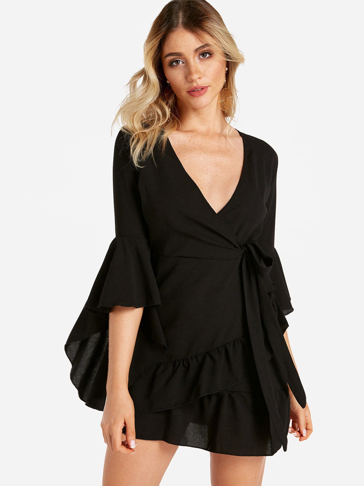 OEM ODM Womens 3/4 Sleeve Mini Dress