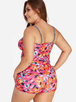 NEW FEELING Womens Floral Plus Size Swimwear