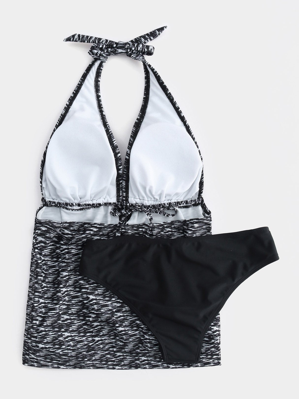 NEW FEELING Womens Grey Tankinis