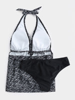 NEW FEELING Womens Grey Tankinis