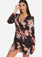 OEM Ladies Black Floral Dresses