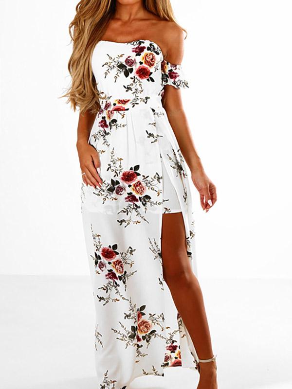 OEM Ladies Ivory Floral Dresses