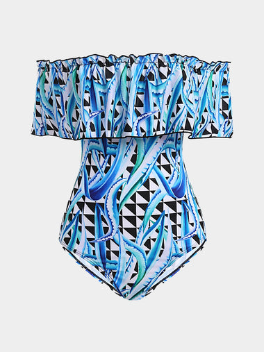 Wholesale Off The Shoulder Geometrical Bodycon Hem One-Pieces