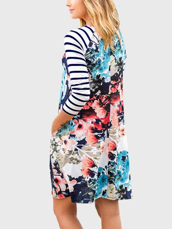 NEW FEELING Womens Navy Floral Dresses