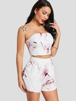 OEM Ladies White Two Piece Outfits