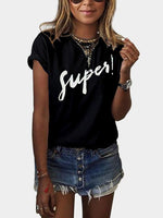 Wholesale Round Neck Letter Short Sleeve Tee