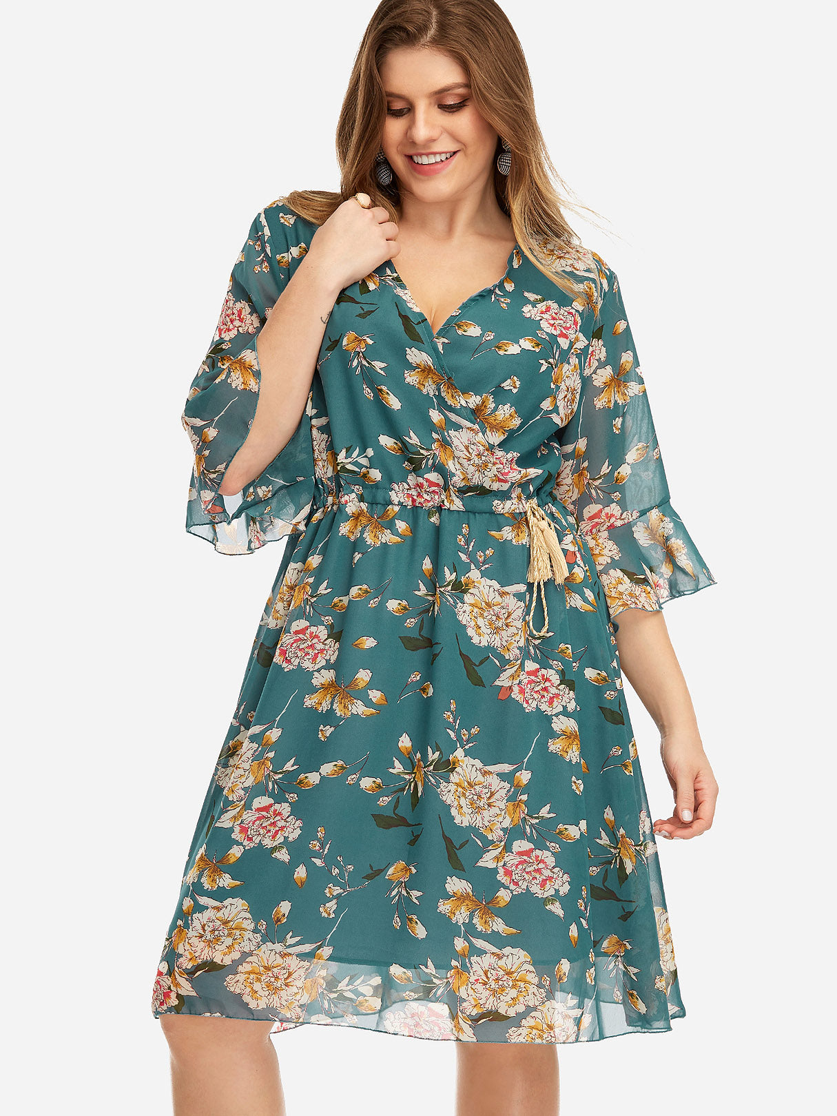 Custom Plus Size Floral Long Dresses
