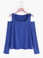 Wholesale Cold Shoulder Long Sleeve Top