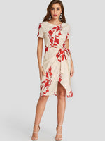 NEW FEELING Womens Apricot Floral Dresses