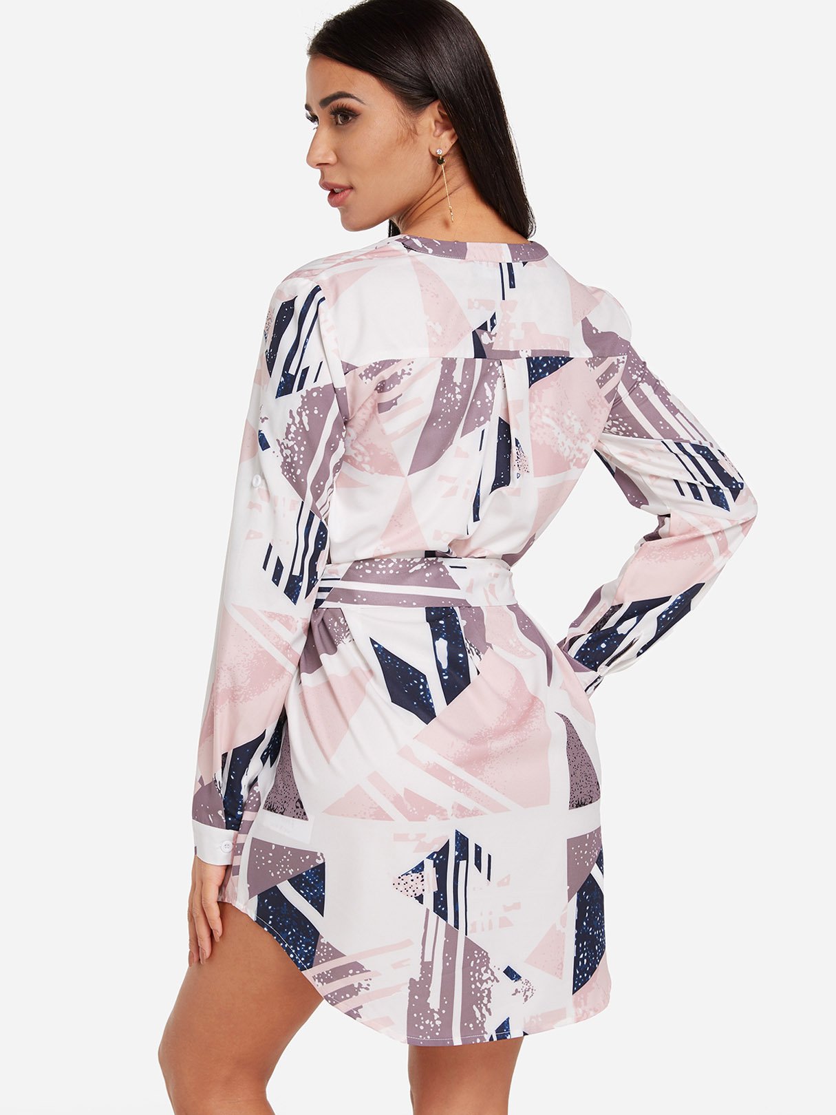 NEW FEELING Womens White V-Neck Dresses