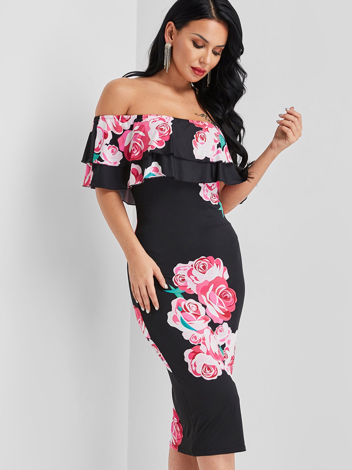Custom Halter Neck Chiffon Dress